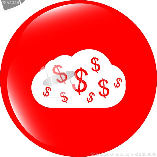 Image of web icon cloud with dollars sign