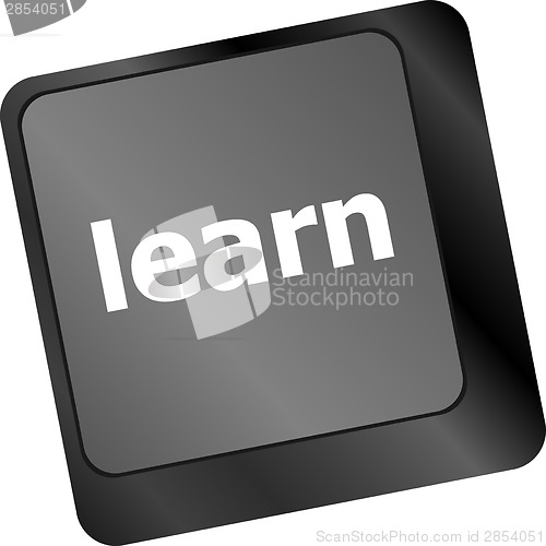 Image of Keyboard with key Learn. Internet education concept