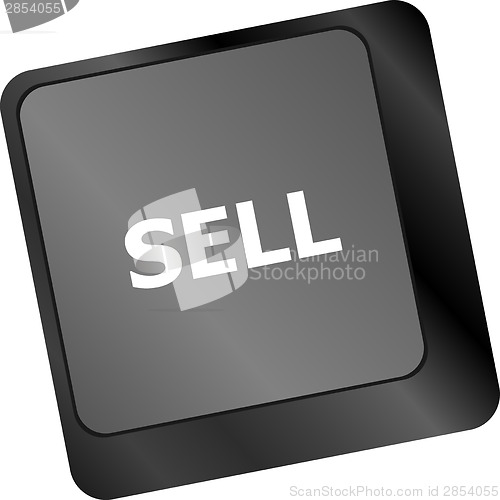 Image of sell written on keyboard keys showing business or finance concept