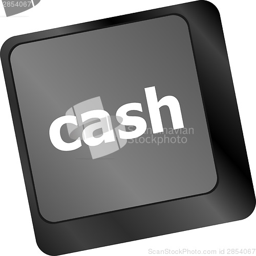 Image of cash for investment concept with a button on computer keyboard