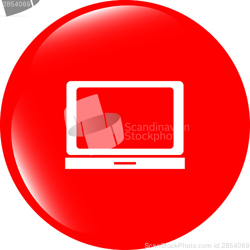 Image of Notebook icon on glossy web round button