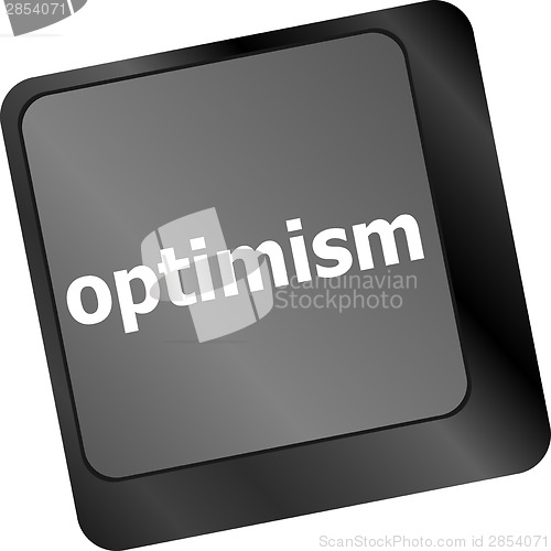 Image of optimism button on the keyboard close-up