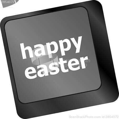 Image of happy Easter text button on keyboard