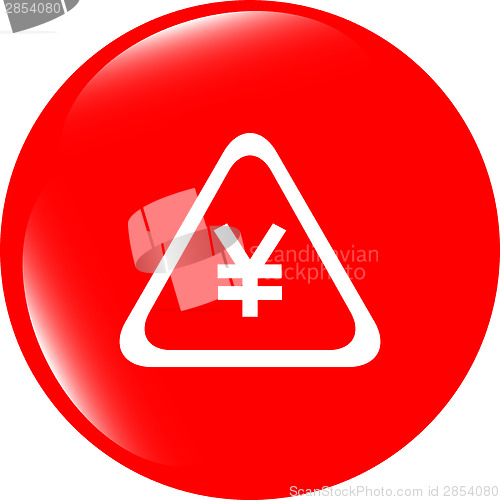 Image of web icon on protection sign with yen money sign