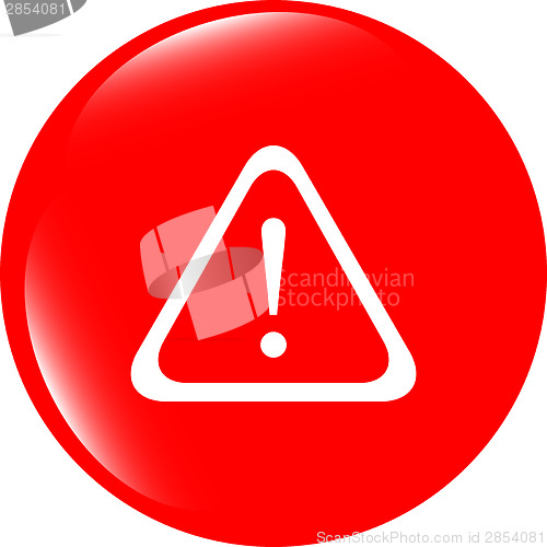 Image of Attention sign icon. Exclamation mark. Hazard warning symbol. Modern UI website button