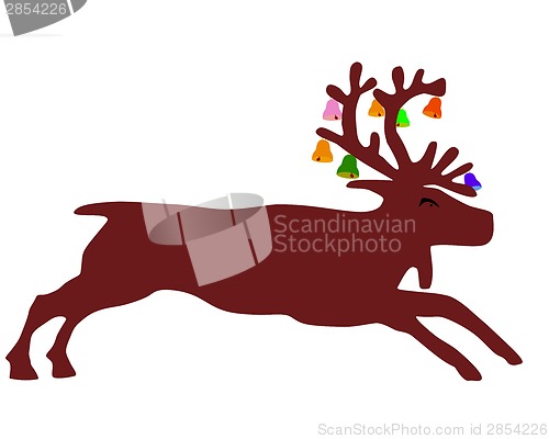 Image of reindeer with christmas bells