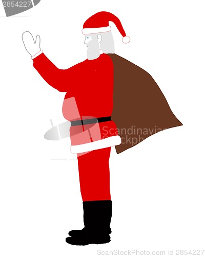 Image of Santa Claus on his way bringing gifts