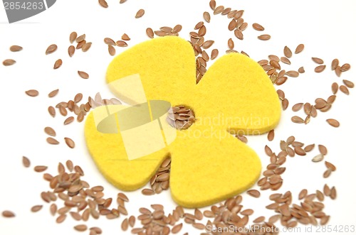 Image of Flax seed and felt decoration