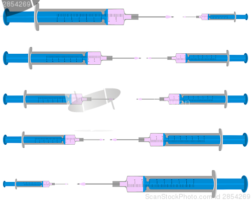 Image of Illustration of filled  injections on white background