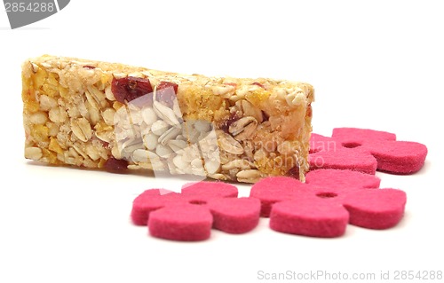 Image of Granola bar and felt decoration