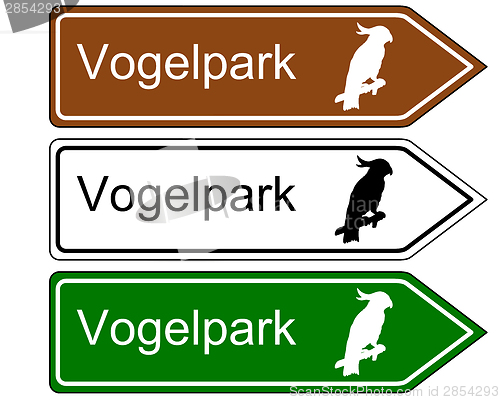 Image of Direction sign bird park