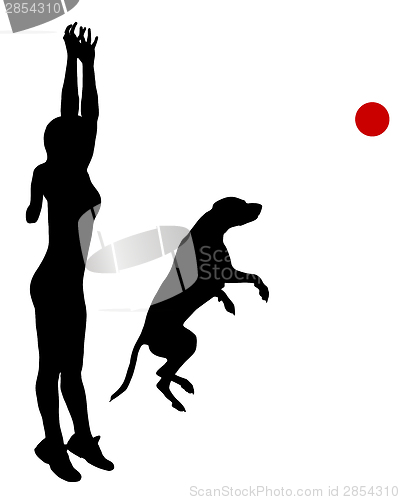 Image of Dog training with ball