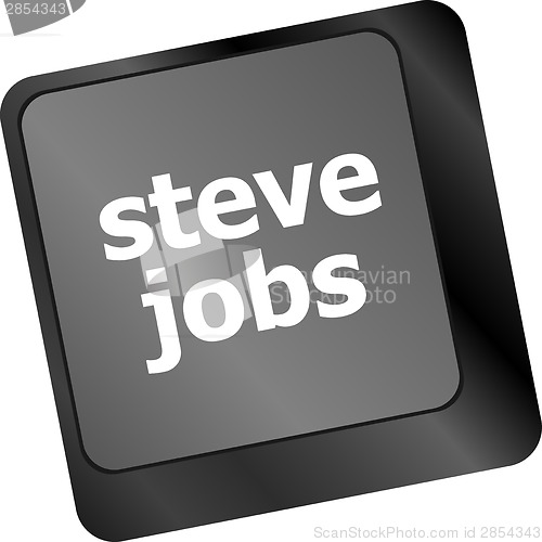 Image of Steve Jobs button on keyboard - life concept