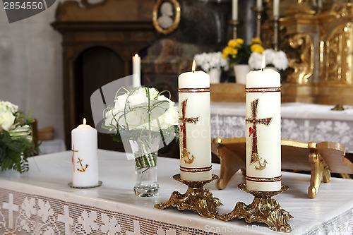 Image of Burning candle at the communion