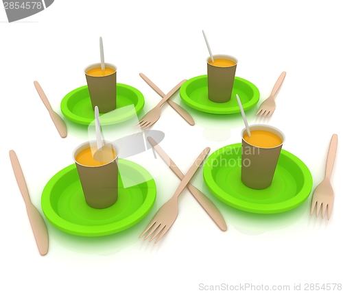 Image of Orange juice in a fast food dishes