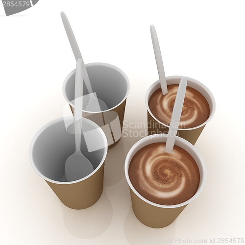 Image of Coffe in fast-food disposable tableware