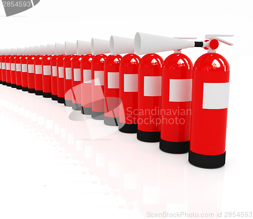 Image of Red fire extinguishers