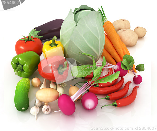 Image of fresh vegetables with green leaves