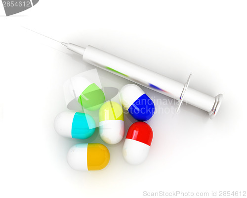 Image of Pills and syringe 