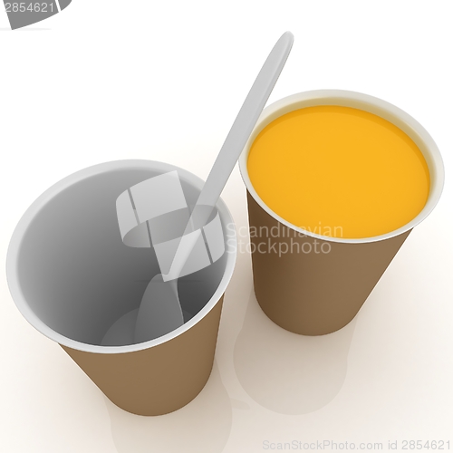 Image of Orange juice in a fast food dishes
