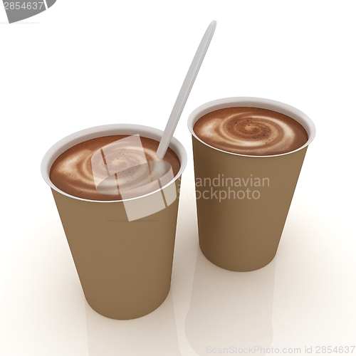 Image of Coffe in fast-food disposable tableware