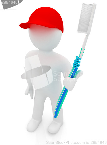 Image of 3d man with toothbrush