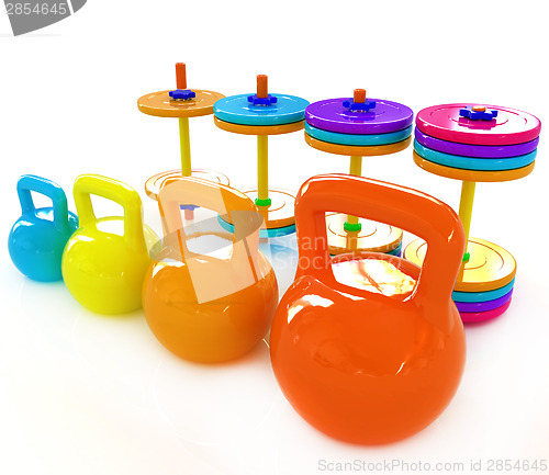 Image of Colorful weights and dumbbells 