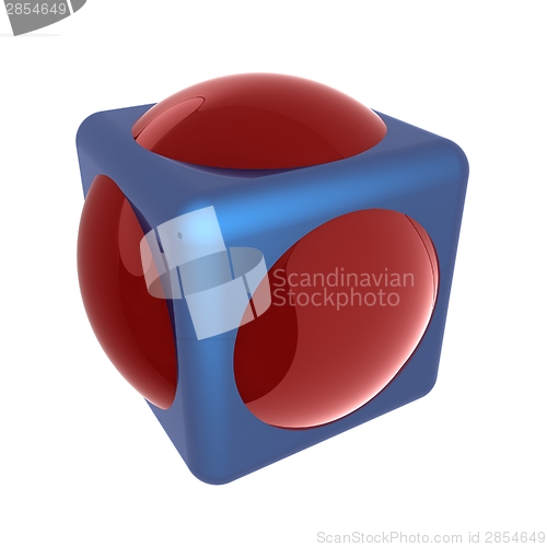 Image of Sphere in a cube 3d design element