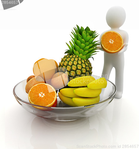 Image of 3d man with citrus