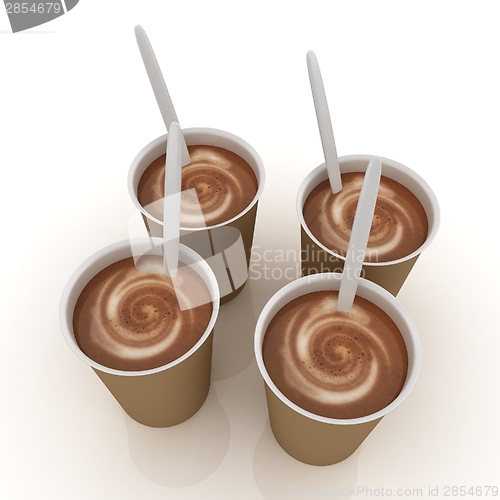 Image of Coffe in fast-food disposable tableware