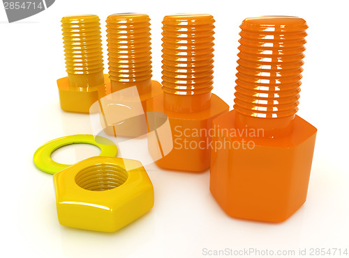 Image of Colorful nuts and bolts 