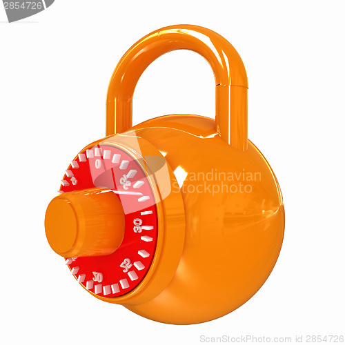 Image of Illustration of security concept with glossy locked combination 