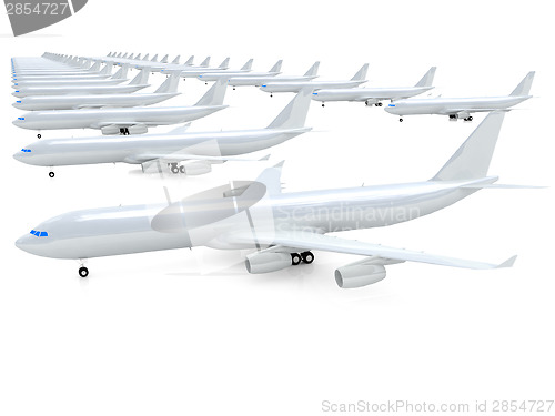 Image of White airplanes