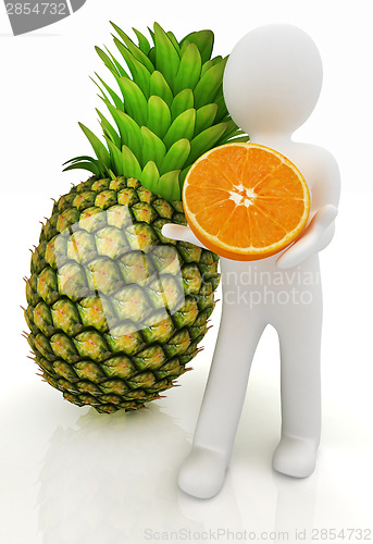 Image of 3d man with citrus 