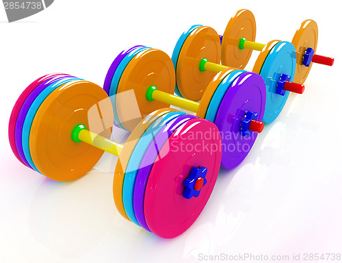 Image of Colorful dumbbells 