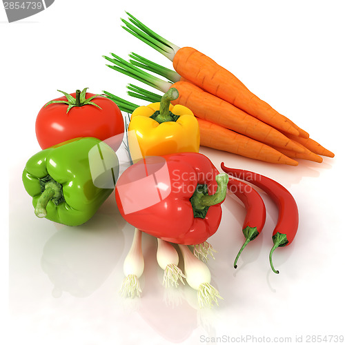 Image of fresh vegetables with green leaves