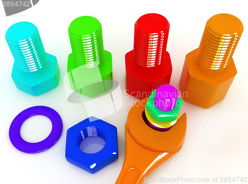 Image of Colorful wrench to tighten the screws