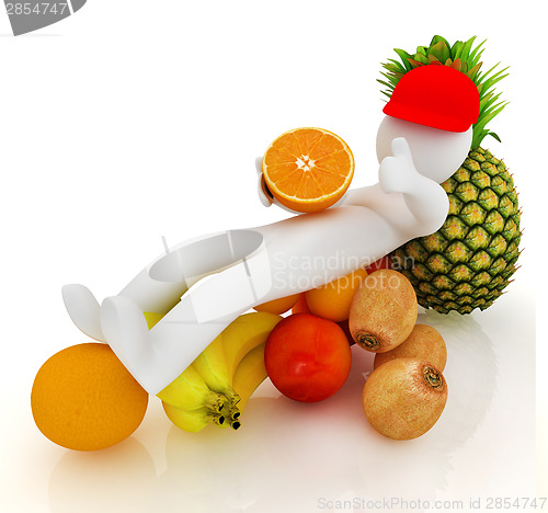 Image of 3d man with citrus 