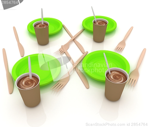 Image of Coffe in fast-food disposable tableware