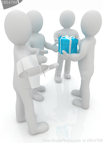 Image of 3d mans gives gifts 