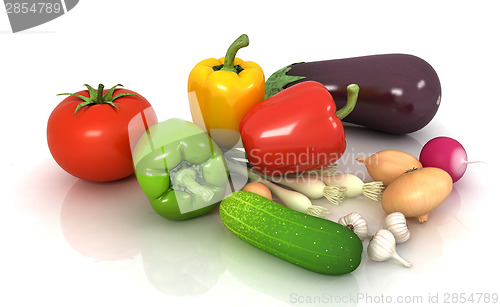 Image of fresh vegetables with green leaves