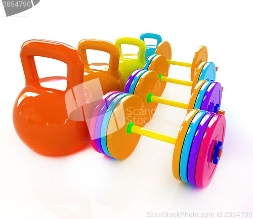 Image of Colorful weights and dumbbells 