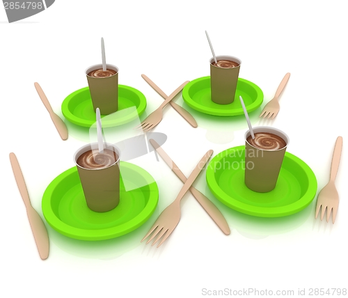 Image of Coffe in fast-food disposable tableware