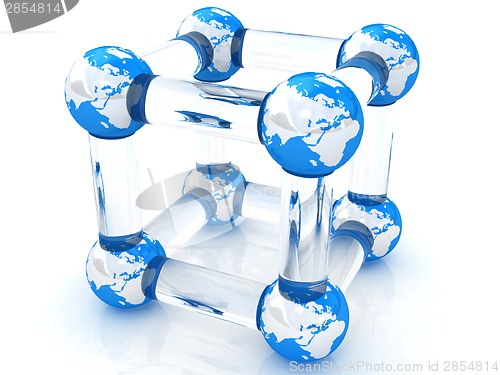 Image of Abstract molecule model of the Earth