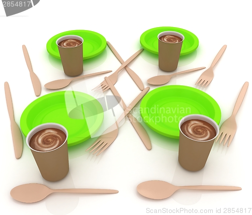 Image of Coffe in fast-food disposable tableware