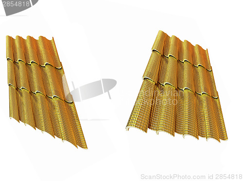 Image of Gold 3d roof tiles