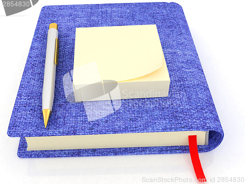 Image of Sticky notes and pen on notepad