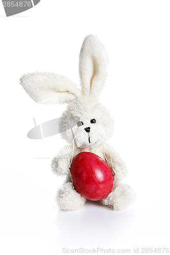 Image of Stuffed easter bunny with red egg