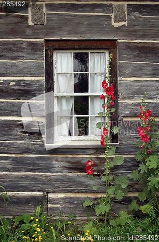 Image of Window of a wooden country house