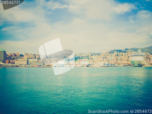 Image of Retro look Harbour Genoa Italy